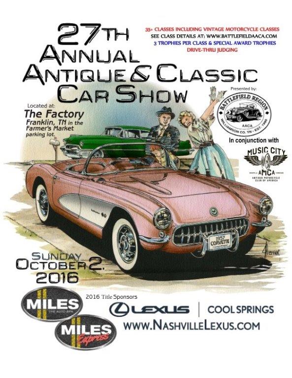 27th Annual Antique And Classic Car Show Franklin Tn Events