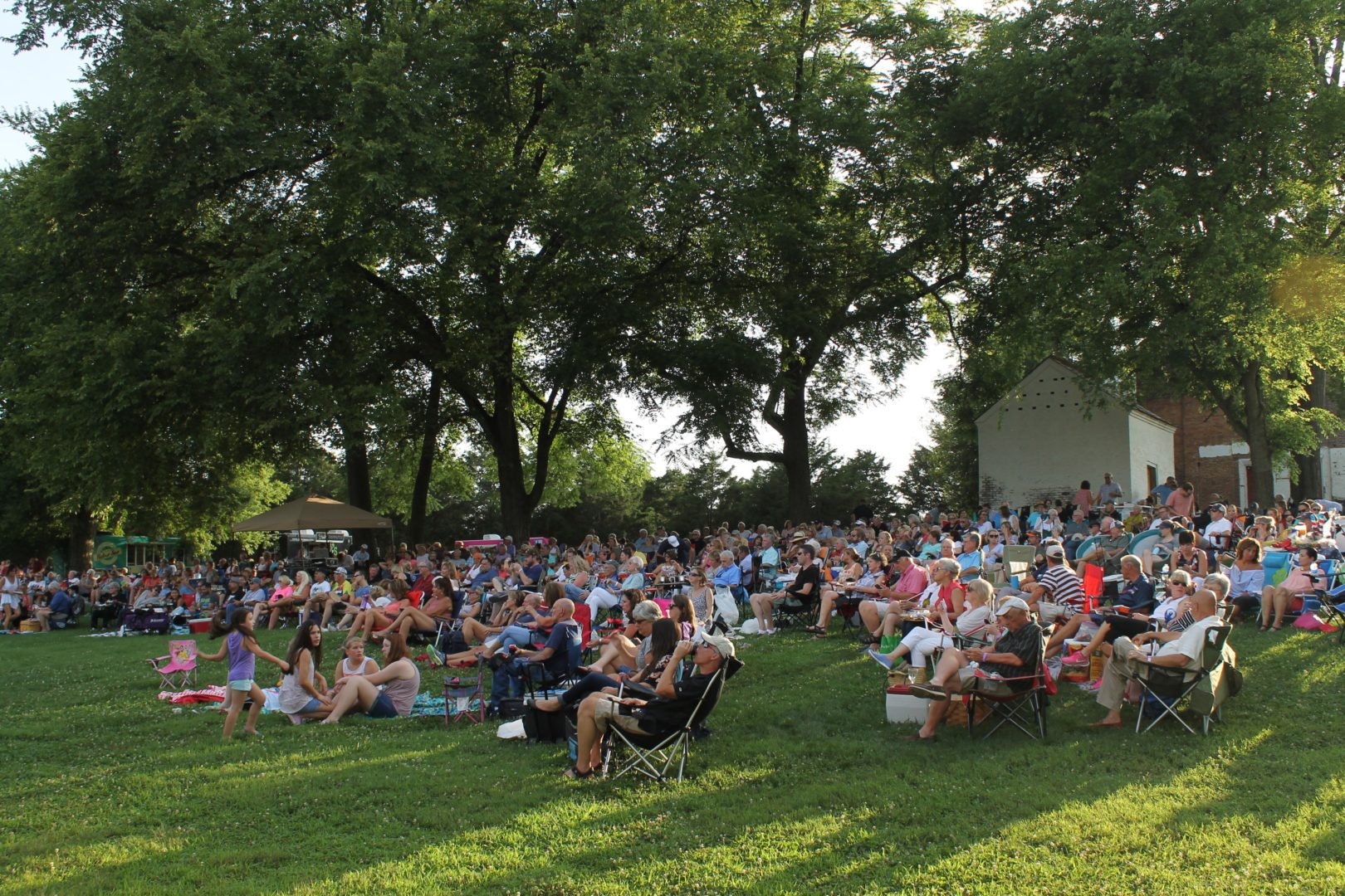 Crowd at Carnton during the Franklin, TN concert event, Sunset Concert Series.