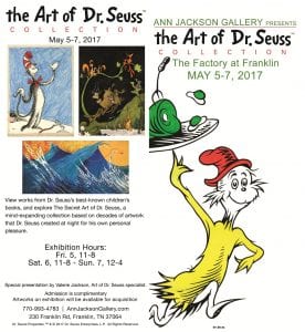 The Art Of Dr. Seuss Collection, events in Franklin, TN and Williamson County, family events, kids events and activities.