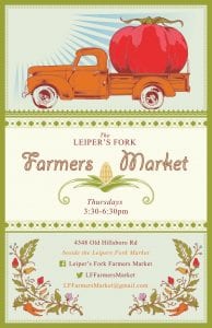 Leiper's Fork Farmers Market, events in Leiper's Fork and downtown Franklin, TN.