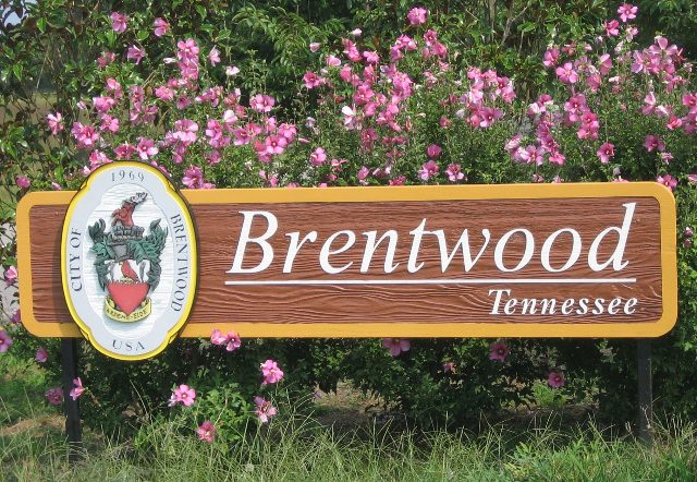 Brentwood, Tennessee sign.