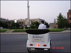 Franklin Pedicab Company in downtown Franklin provides an exciting and environmentally friendly way of traveling around the city!