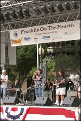 Live entertainment at Franklin on the Fourth event in downtown Franklin, the event offers a fireworks show, live bands, games, vendors and more!