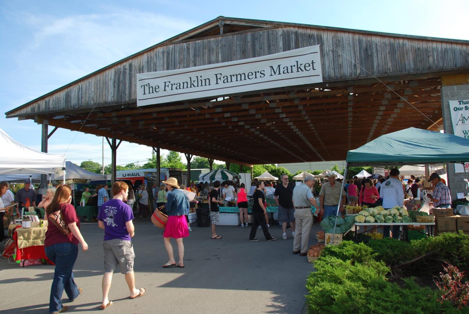Things to do in downtown Franklin, TN, the Franklin Farmers Market offers shopping for fresh produce, crafts, baked goods, dairy items, meats and so much more!