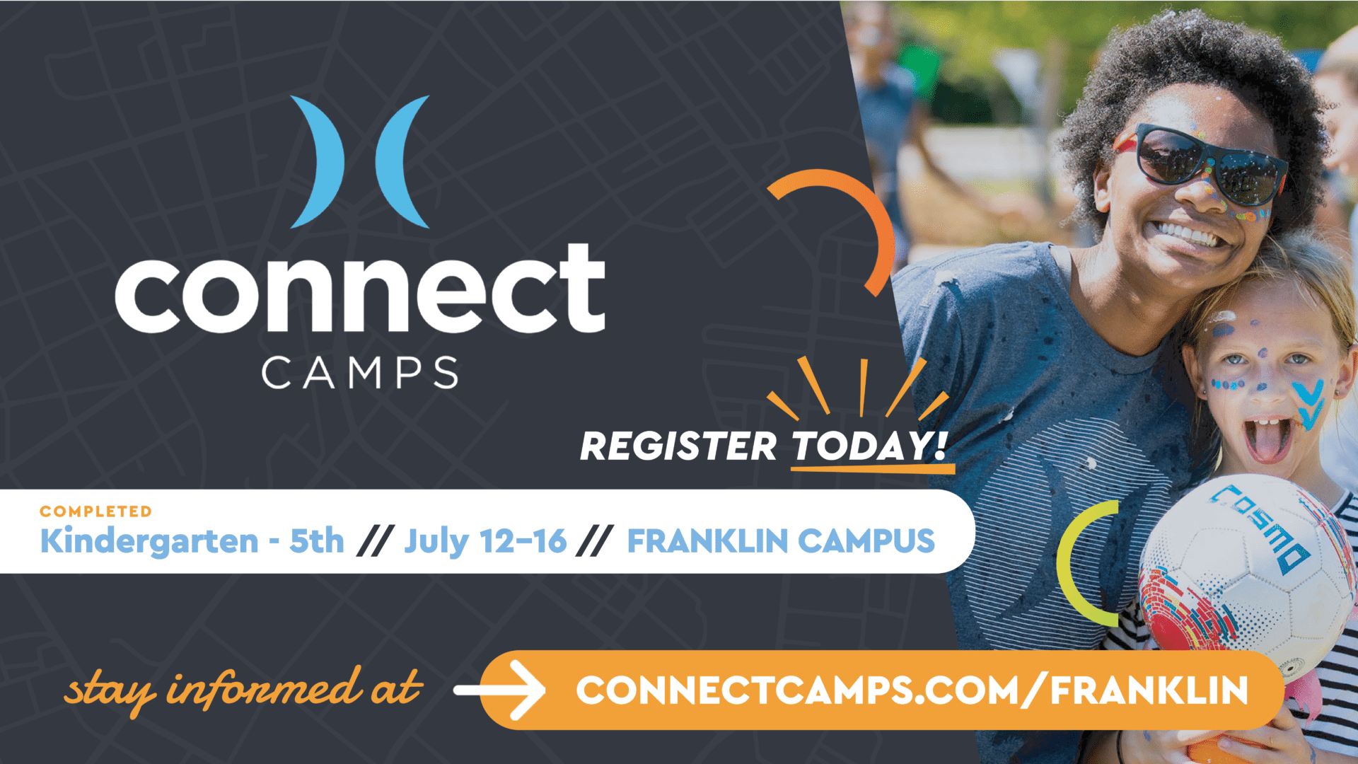 Connect Camps, day camps for kids in Franklin, TN, kids activities, filled with non-stop fun, engaging activities, daily faith-based lessons, and the chance to make lasting friendships.