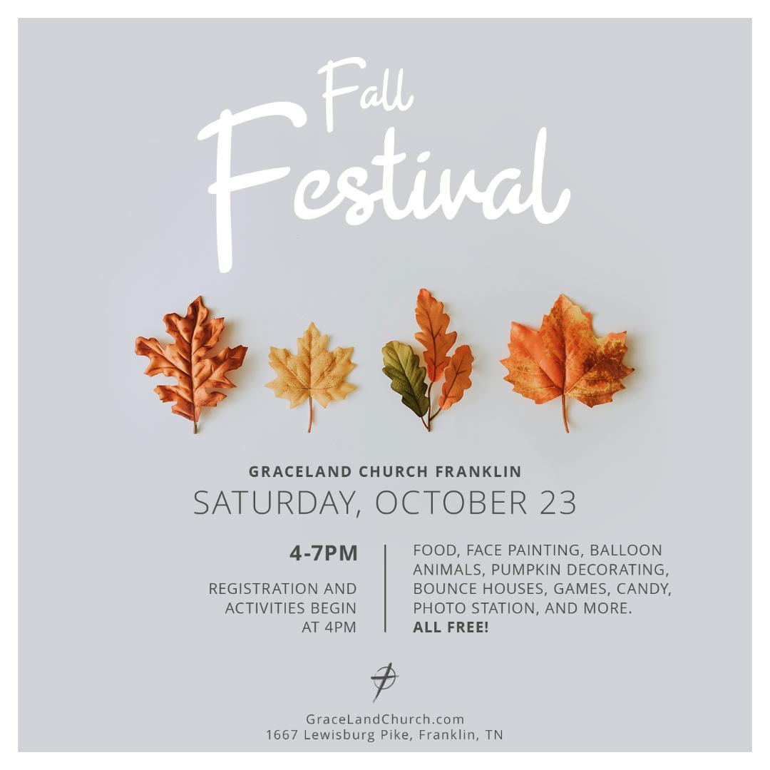 Franklin TN Fall Festival at Graceland Church, fun activities for kids and family.
