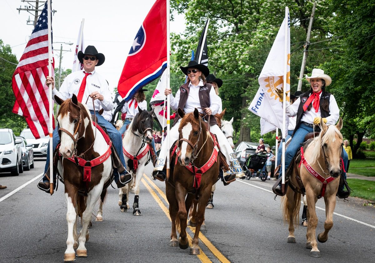 Rodeo Parade in downtown Franklin TN, The fun starts at noon in downtown Franklin with floats, horses, clowns, bands and more! It's a Franklin tradition since 1949!