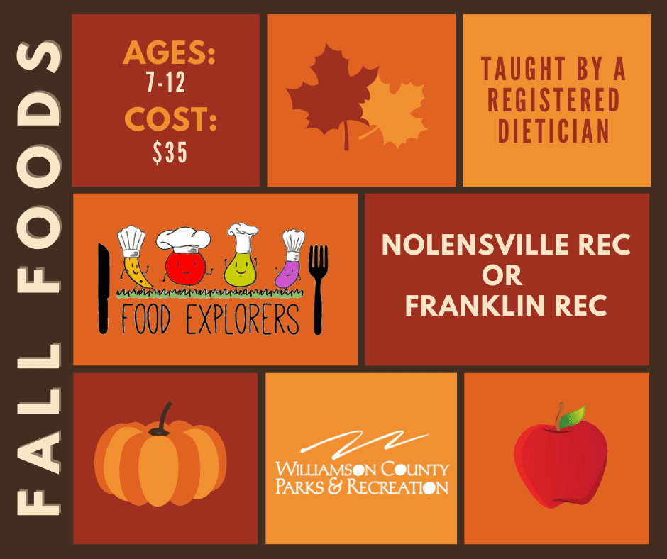 Food Explorers- Fall Foods Nolensville TN Kids Activities