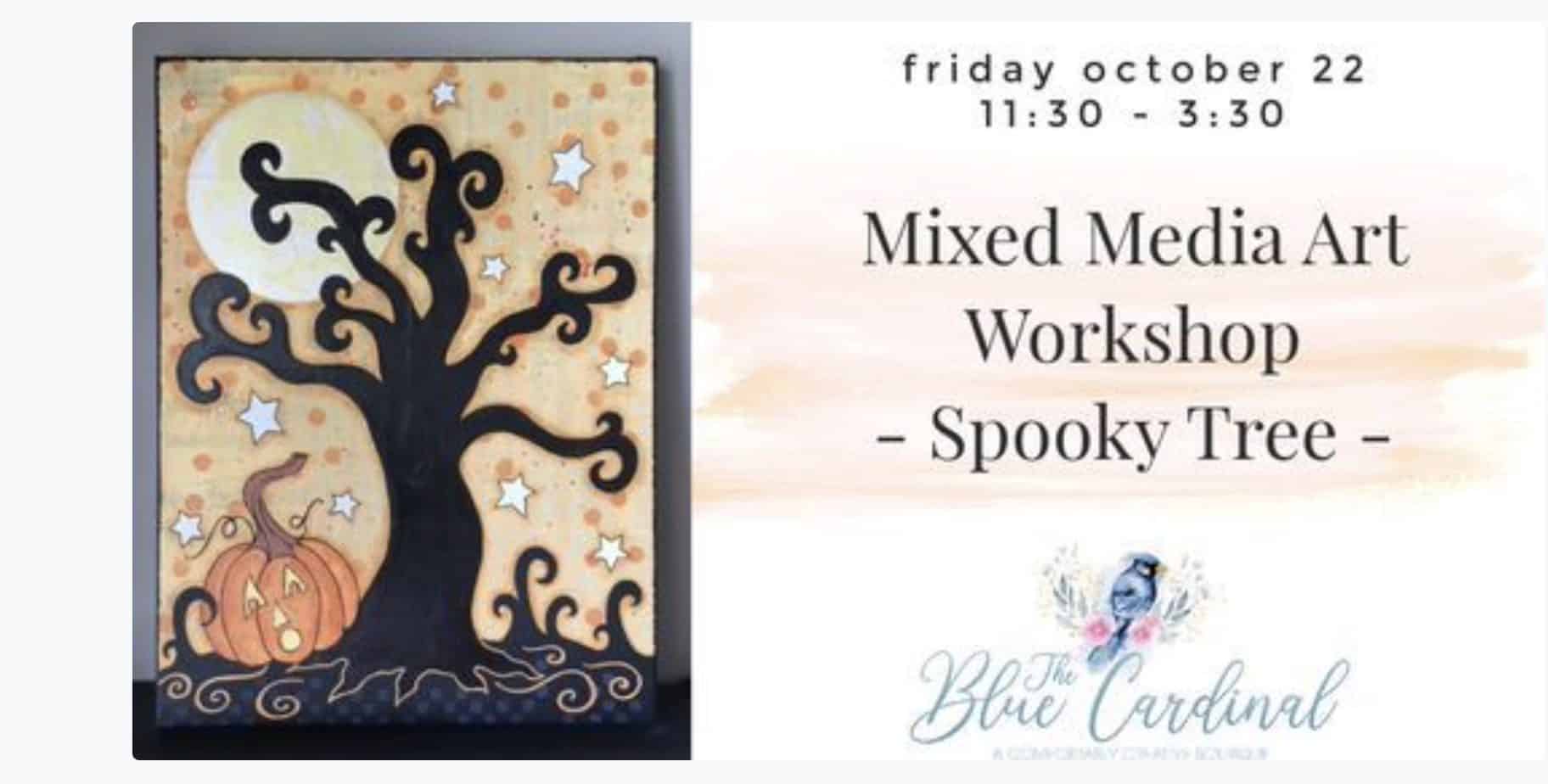 Franklin TN Mixed Media Art Workshop - Spooky Tree