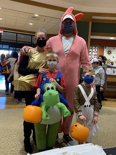 Family at the Halloween Book-tacular Event in Brentwood TN at The Brentwood Library.
