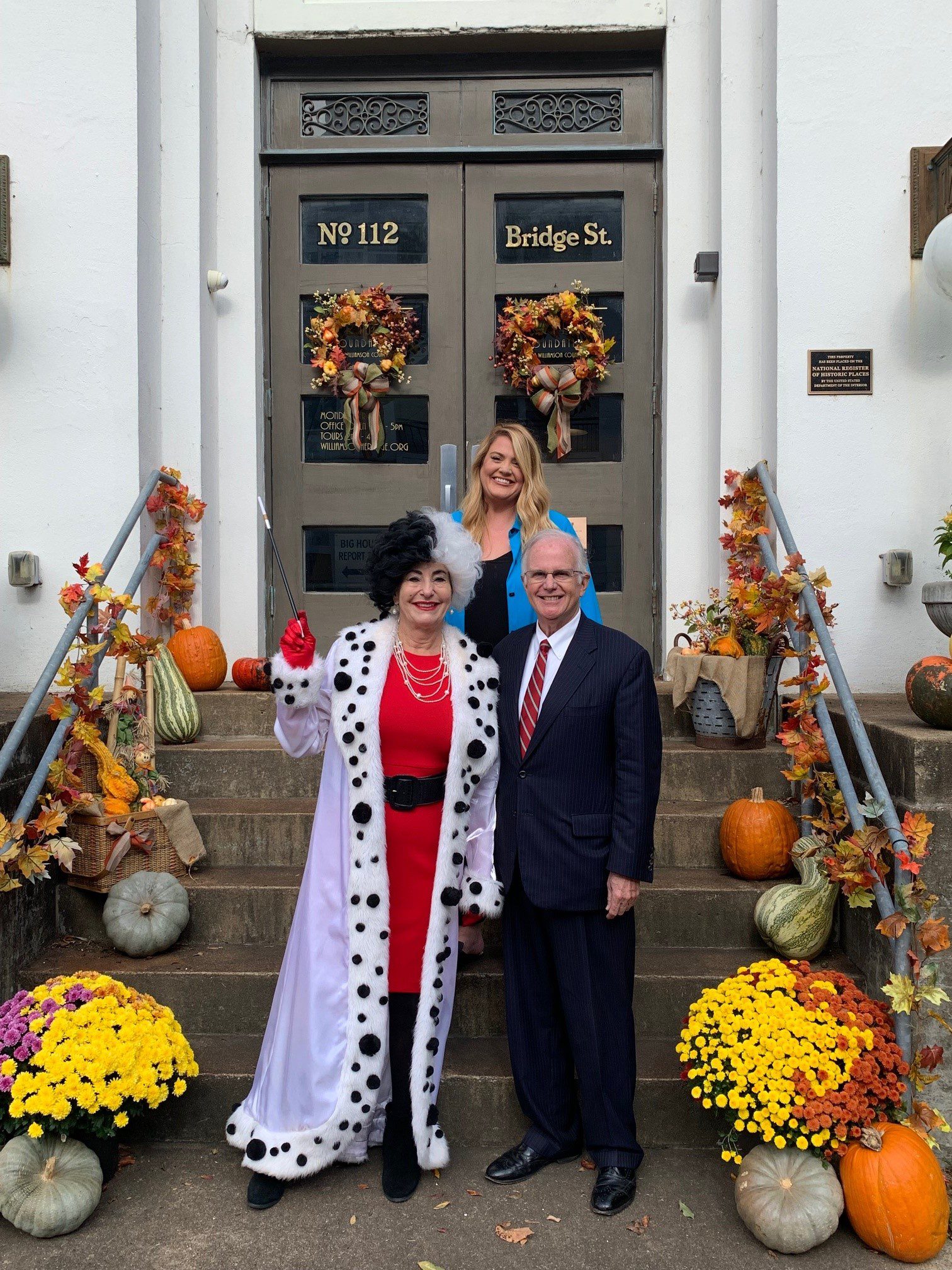 Cruella costume at PumpkinFest, a downtown Franklin, TN festival with fall food and drink, children’s activities, live music, costume contest for pets and families, and outstanding arts and crafts featuring seasonal and specialty gift items.