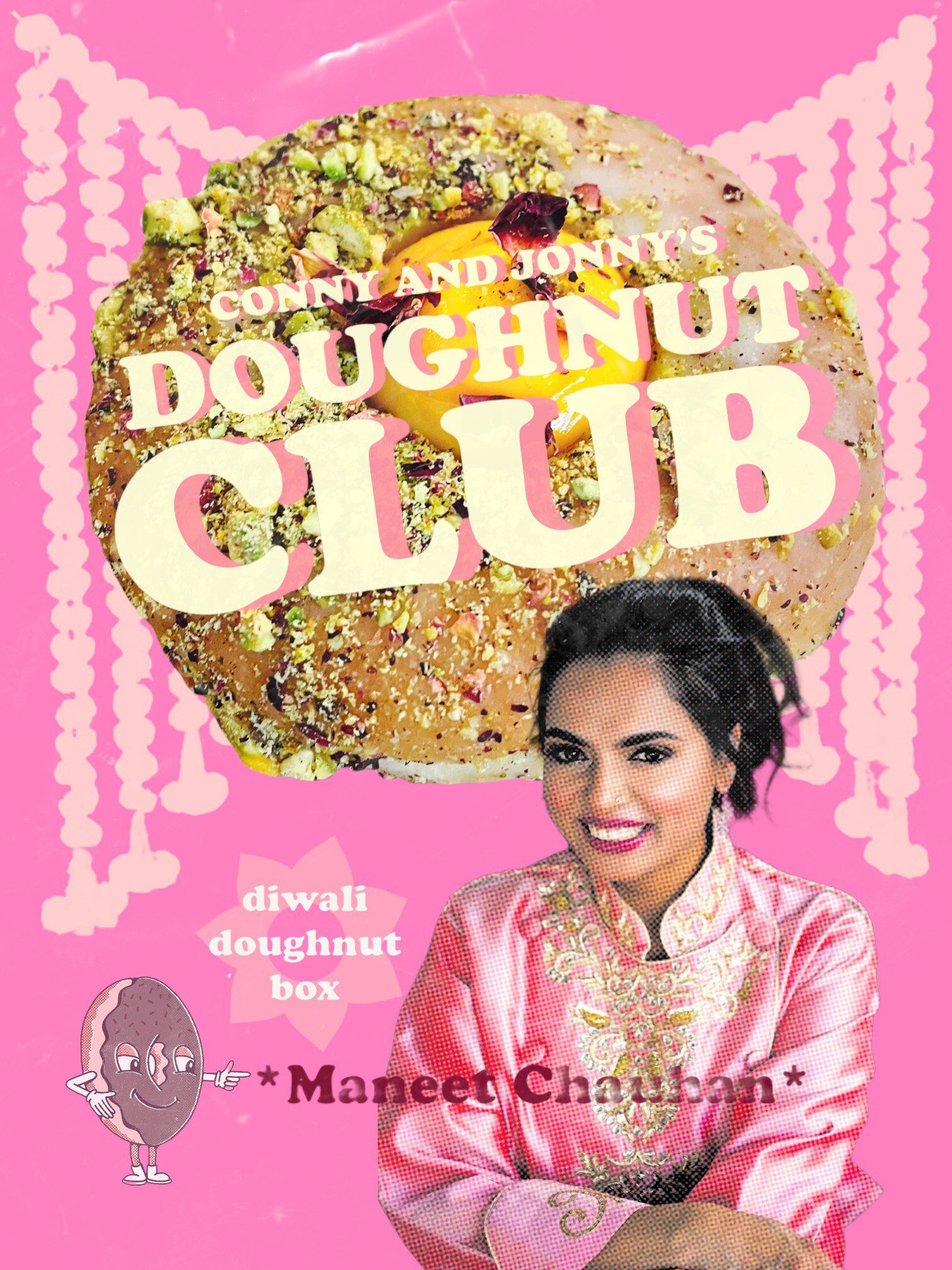 Maneet Chauhan X Conny & Jonny Doughnuts Nashville, Chef Maneet Chauhan and local Nashville favorite Conny & Jonny Doughnuts are excited to announce the release of a Diwali-inspired doughnut collaboration
