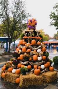 Pumpkin decor at PumpkinFest, a downtown Franklin TN Festival offers fall food and drink, children’s activities, live music, costume contest for pets and families, and outstanding arts and crafts featuring seasonal and specialty gift items.