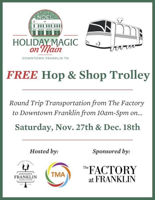 Hop and Shop Downtown Franklin. TN Shopping Event