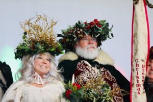 Santa and Mrs. Clause at downtown Franklin event Dickens of a Christmas.