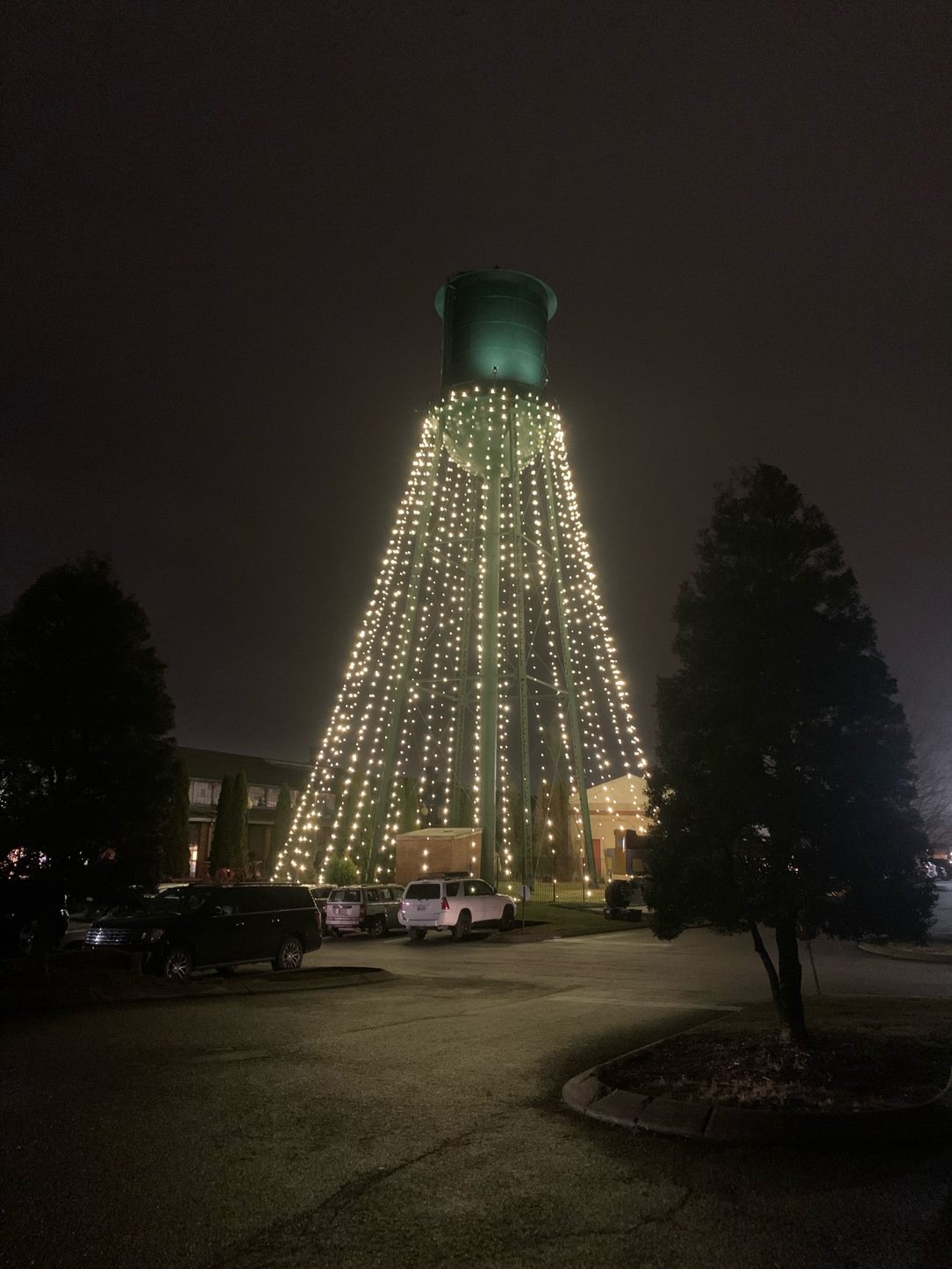 Water Tower “Christmas Tree” Lighting in downtown Franklin, TN.