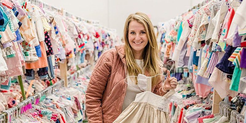 Woman shopping, Little Sprouts is a semi-annual specialty consignment sale in Franklin, Tennessee that accepts only the best upscale clothing brands, shoes, toys, baby gear, and more for boys and girls from newborn-size 16. 