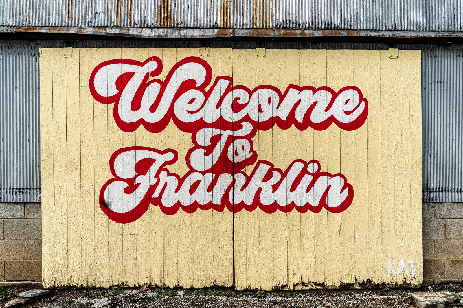 Welcome to Franklin mural, one of Seven Must-See Murals in Franklin, Tennessee.