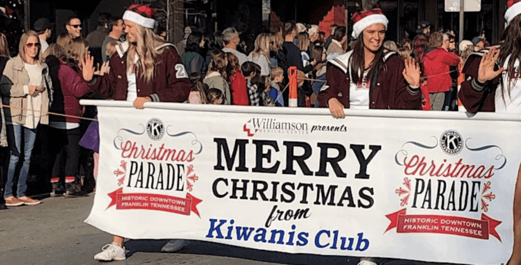 Franklin Christmas Parade in downtown Franklin, Tennessee, the parade is a community celebration of the traditions of the Christmas season and a day of holiday fun to welcome Santa Claus to Franklin.