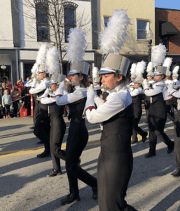 Marching band at the Franklin Christmas Parade in downtown Franklin, TN.