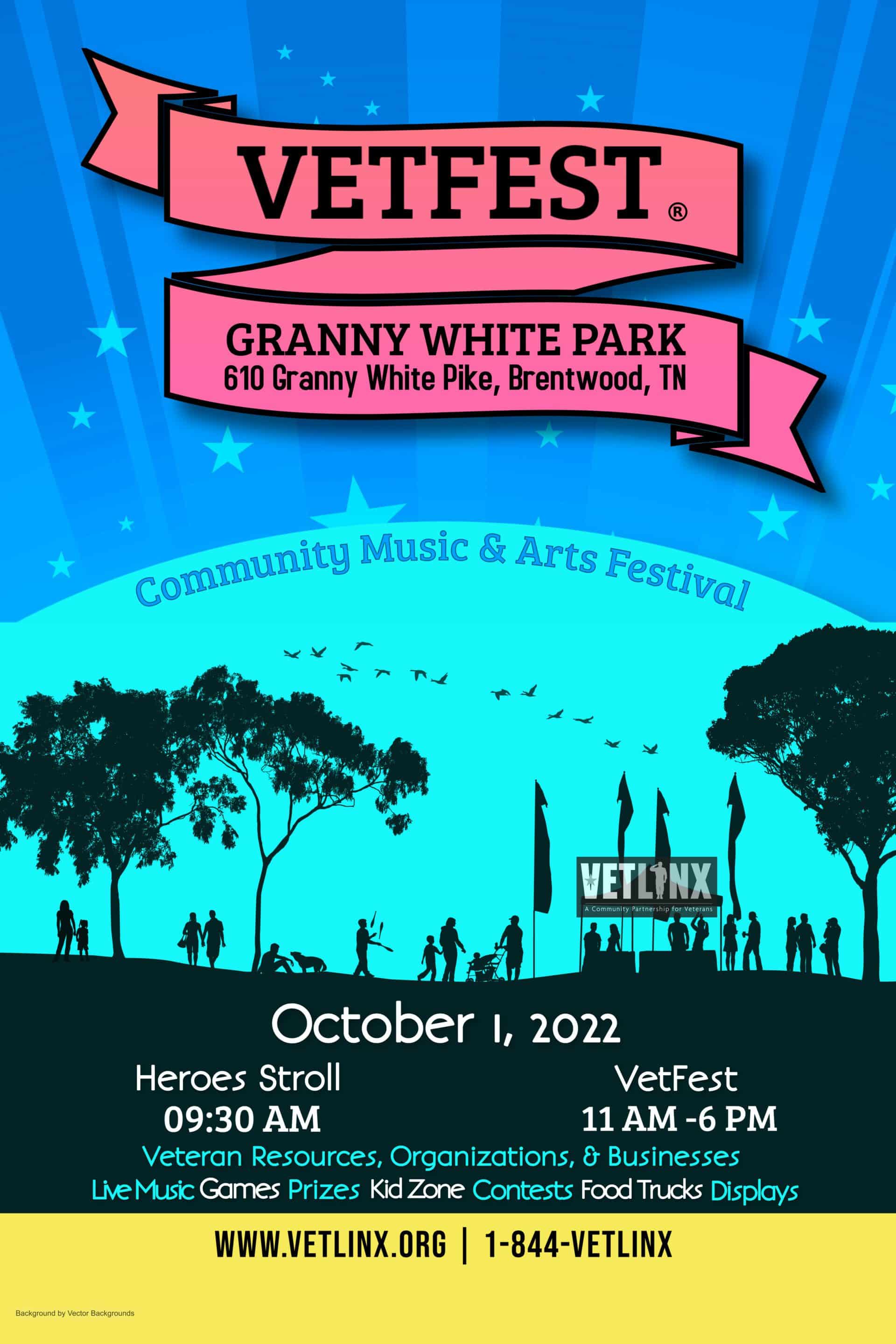 VETFEST Community Music & Arts Festival in Brentwood, TN, this event is a community music and arts festival honoring military family service and all are welcome to attend.