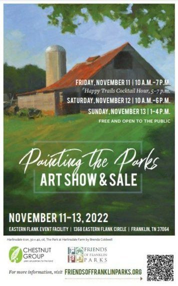 Art Show and Sale in Franklin, TN, the Chestnut Group Art Show & Sale - Paintings of beautiful Franklin parks to benefit Friends of Franklin Parks