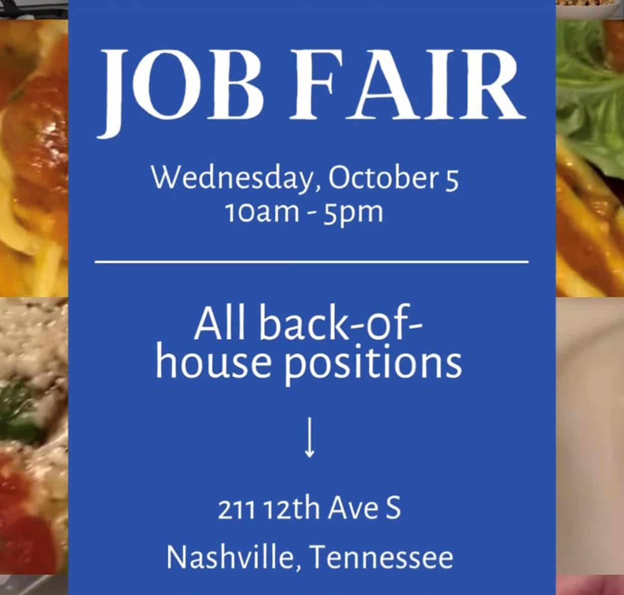 Job Fair Nashville, TN Restaurant - https://www.luogorestaurant.com/.