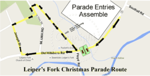Leiper's Fork Christmas Parade Route - Map.