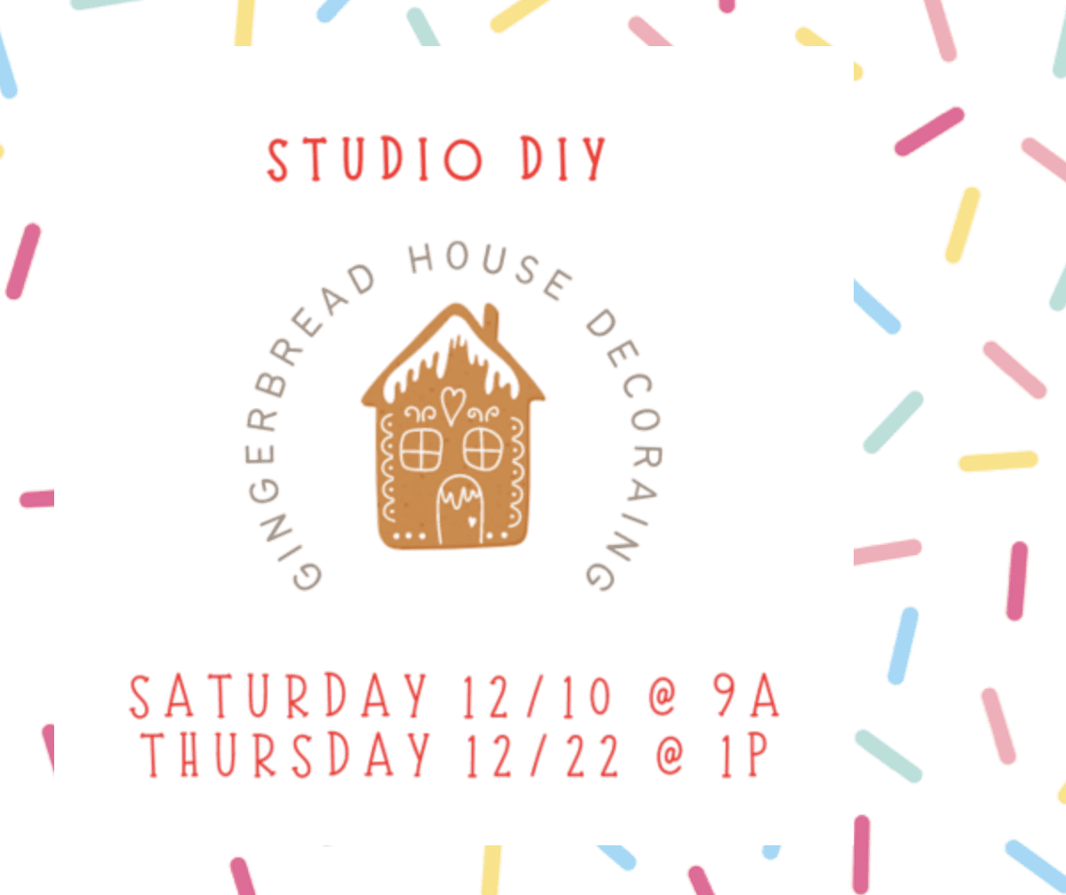 Studio DIY Gingerbread House decorating in Franklin, TN at Sugar Drop.