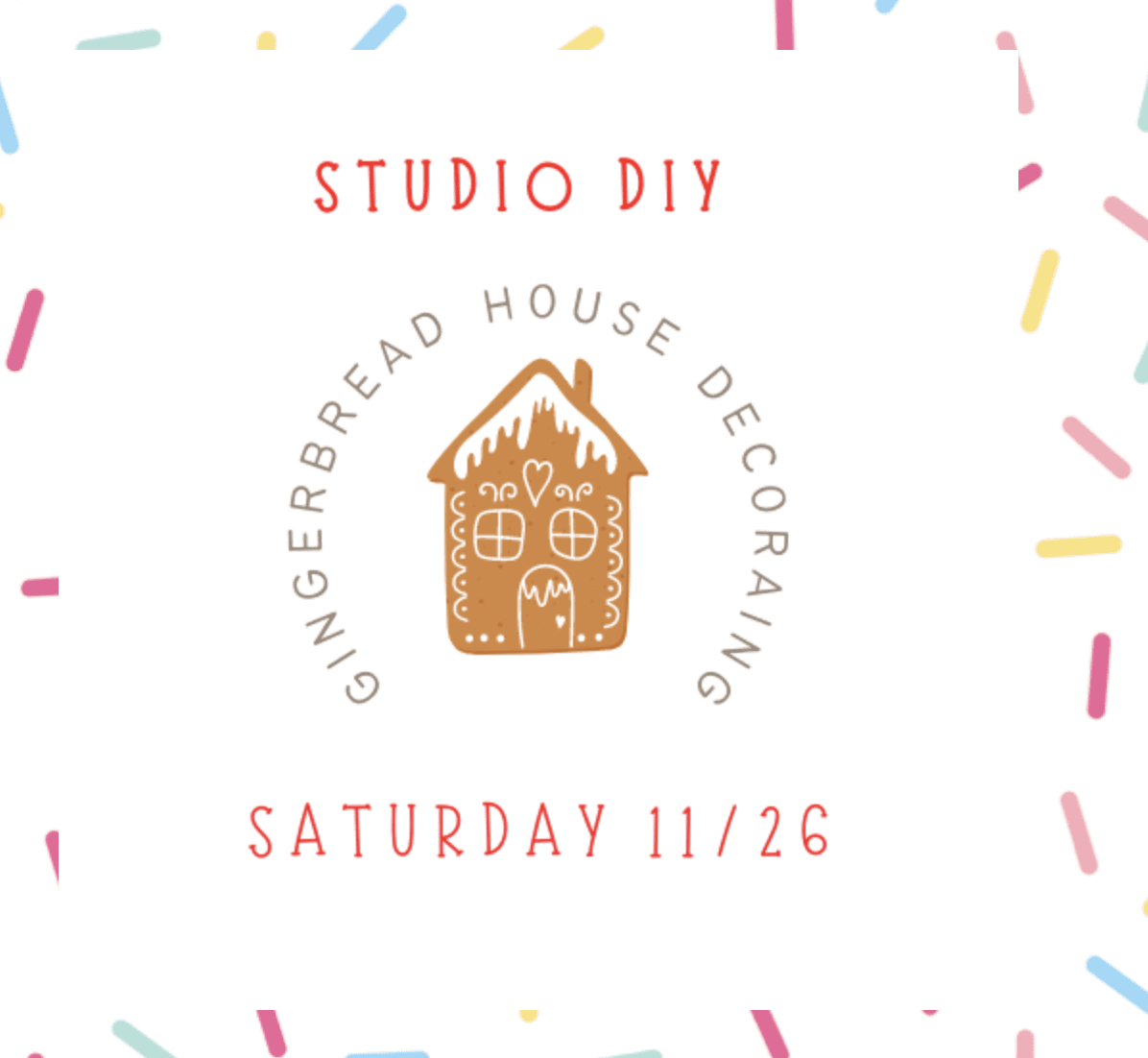 Studio DIY Gingerbread House Decorating in Franklin at Sugar Drop!