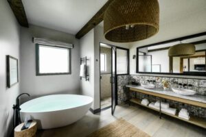 Cottage bathroom at Southall Farm & Inn, Luxury Spa Resort in Franklin, TN.