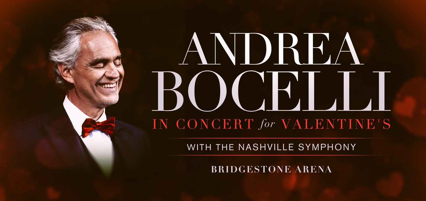 Andrea Bocelli in Concert for Valentine's with the Nashville Symphony in Nashville, TN.