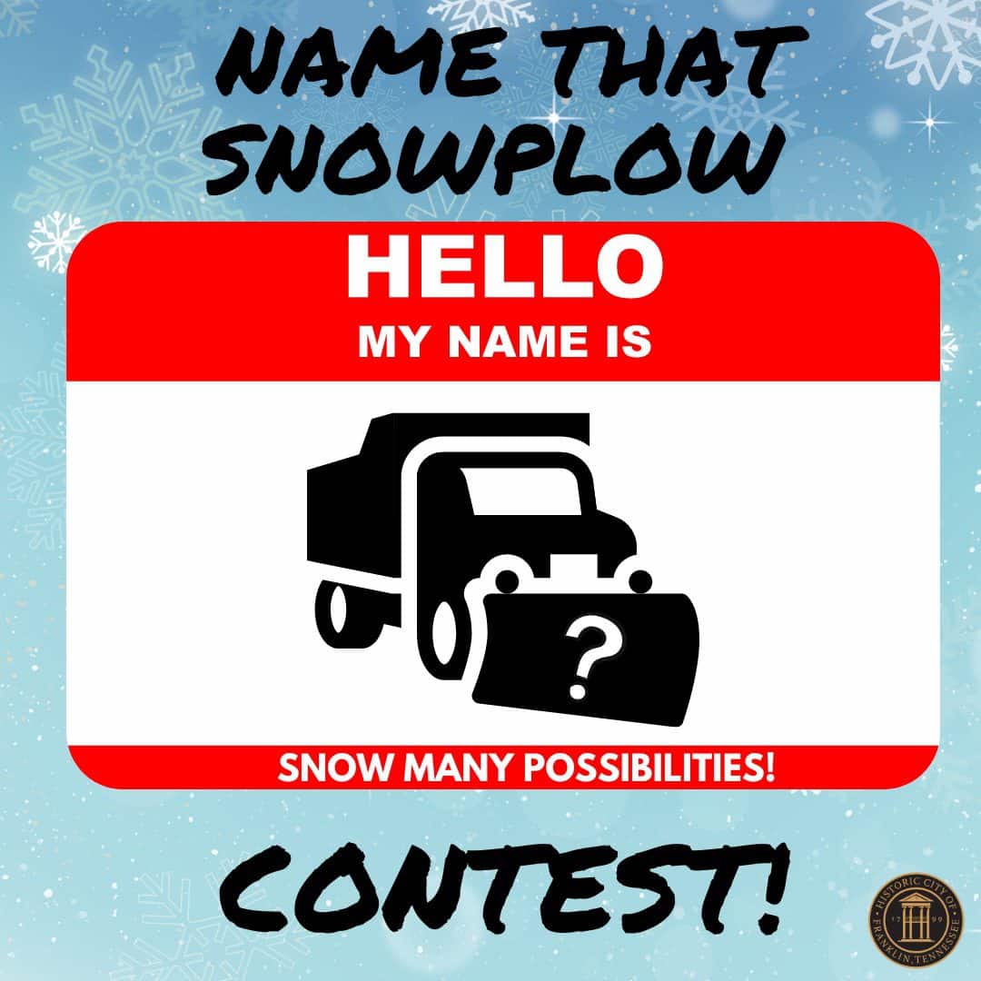 City of Franklin Asks Citizens to Name a Snowplow.