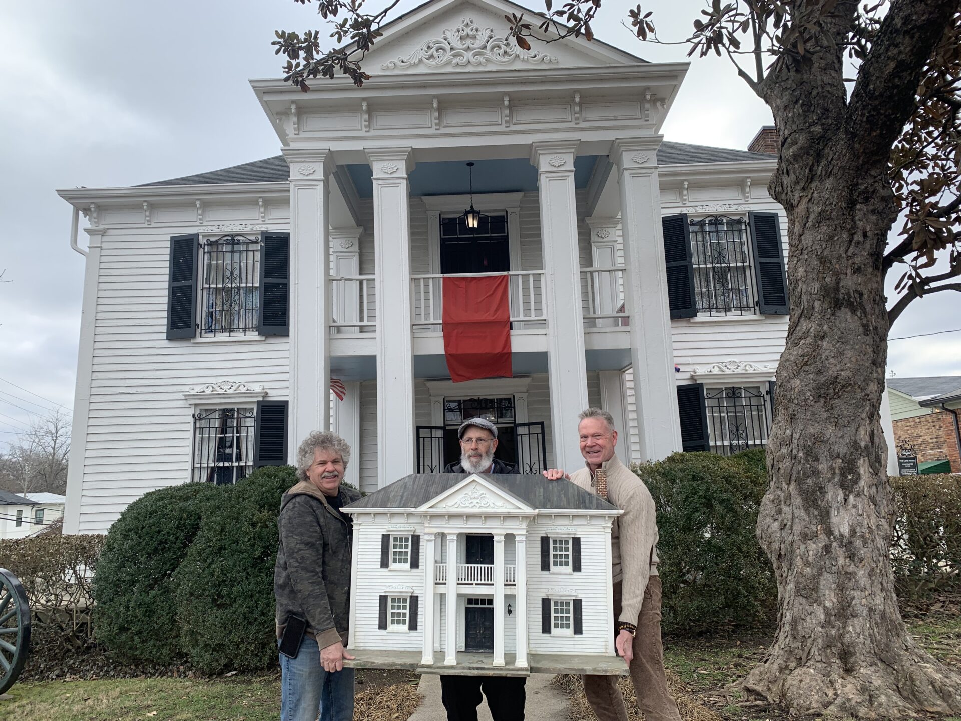 The Lotz House in downtown Franklin, Tenn., and miniature facade of the historic Lotz House in downtown Franklin, TN by local artist Alan Buck.