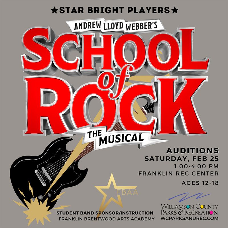 School of Rock Auditions, School of Rock The Musical in Franklin, TN.