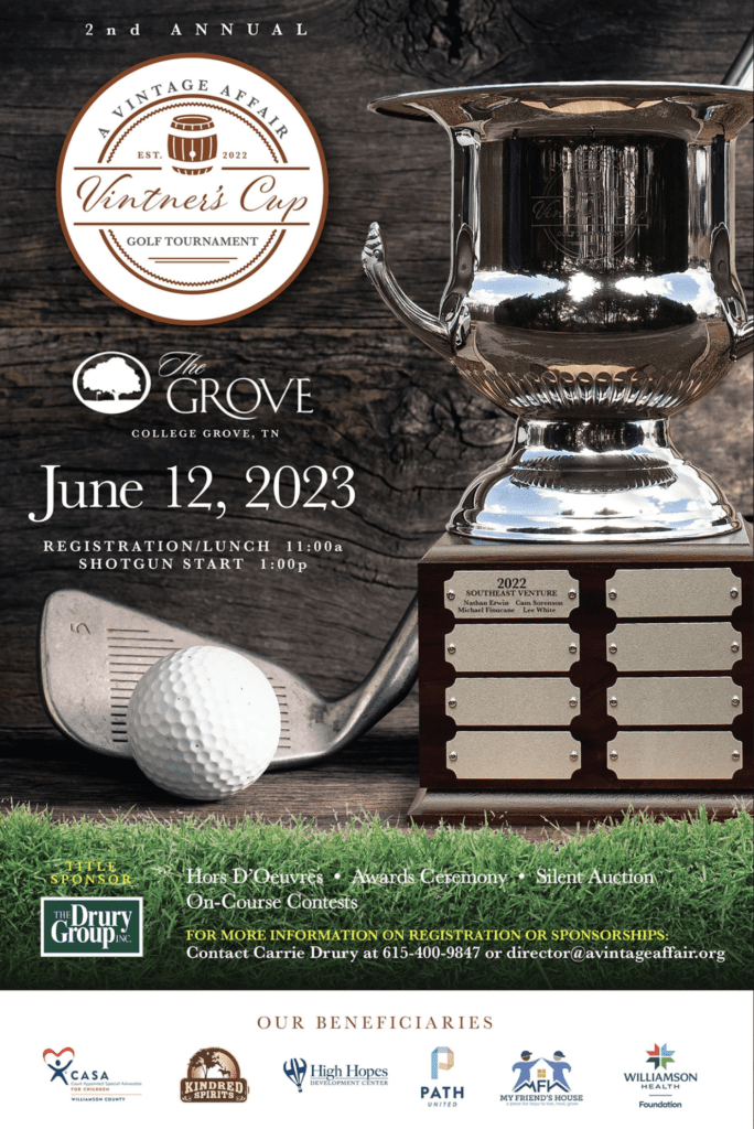 2nd Annual Vintner's Cup Charity Golf Tournament in College Grove, TN,