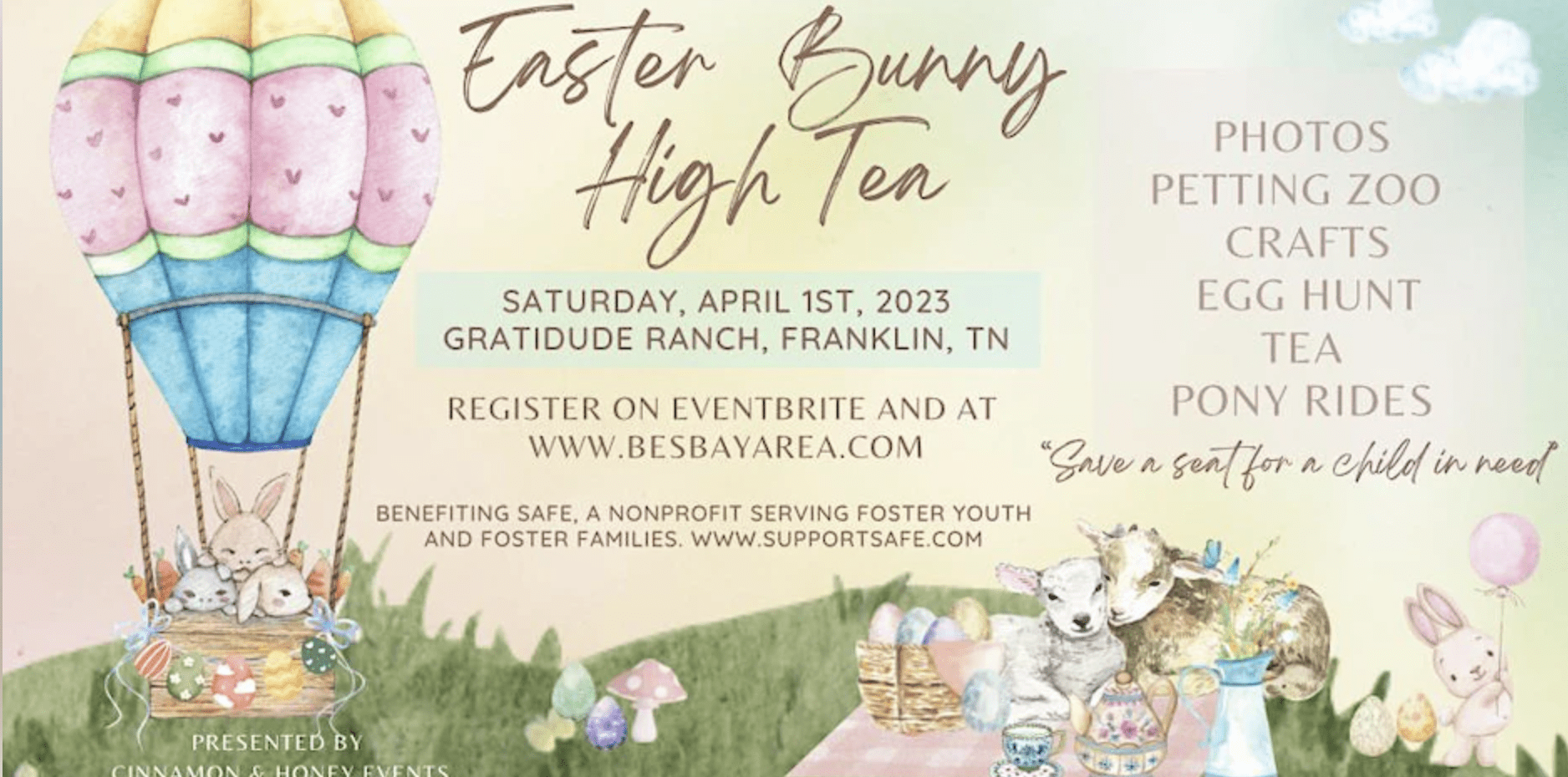 Easter Bunny High Tea Event Franklin, Tenn.