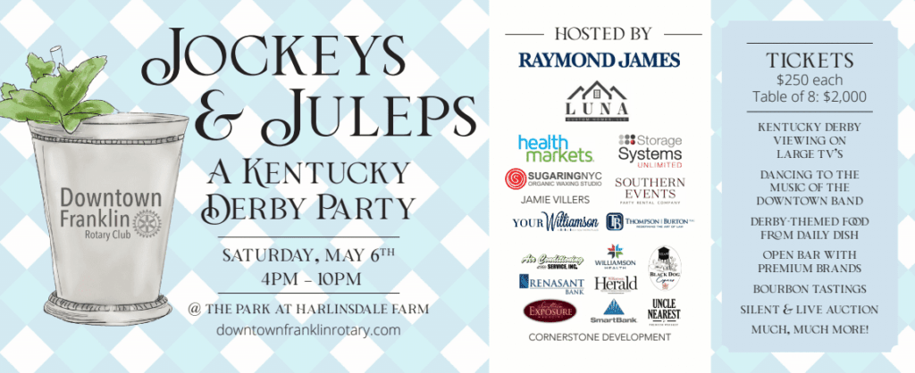 Jockeys & Juleps- A Kentucky Derby Party Downtown Franklin