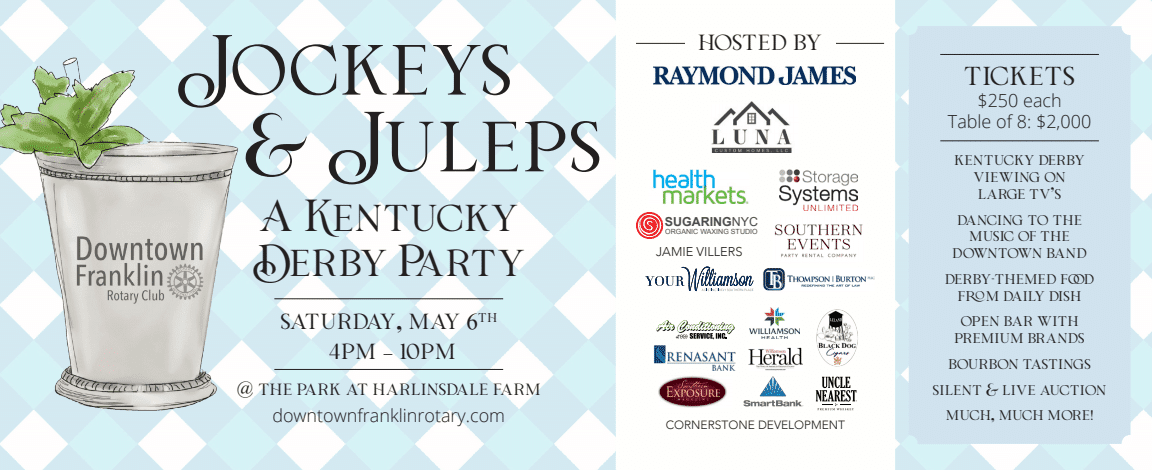 Jockeys & Juleps- A Kentucky Derby Party Downtown Franklin