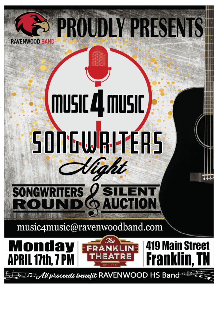 Music 4 Music Songwriters Night in Franklin, TN at The Franklin Theatre.