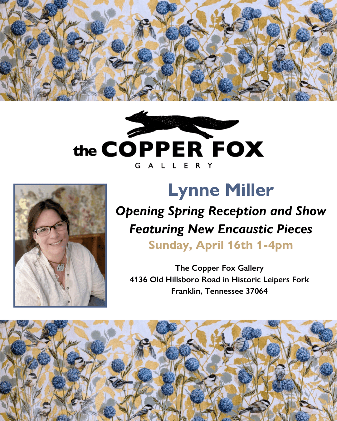 Opening Exhibition and Reception for Artist Lynne Miller Leiper's Fork TN