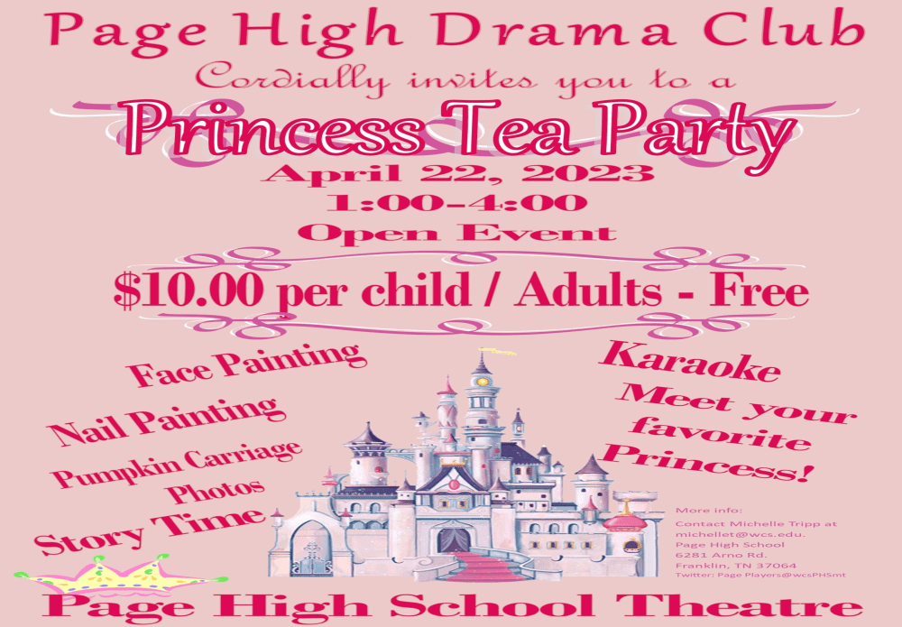 Princess Tea Party Kids Event in Franklin, TN.