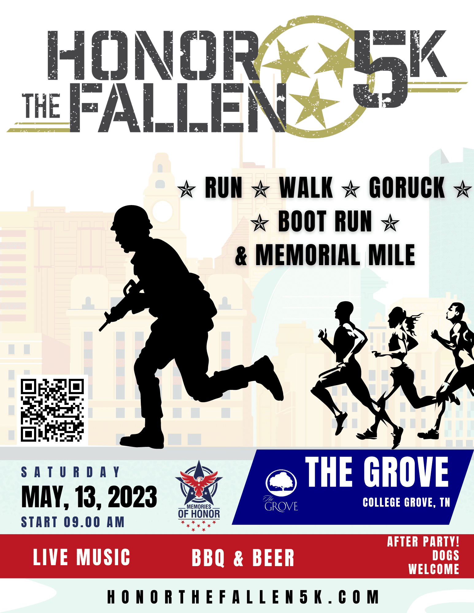 Honor The Fallen 5K + Memorial Mile + GORUCK College Grove, TN
