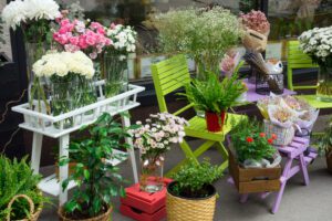 Floral arrangements at a flower shop in Brentwood, TN.