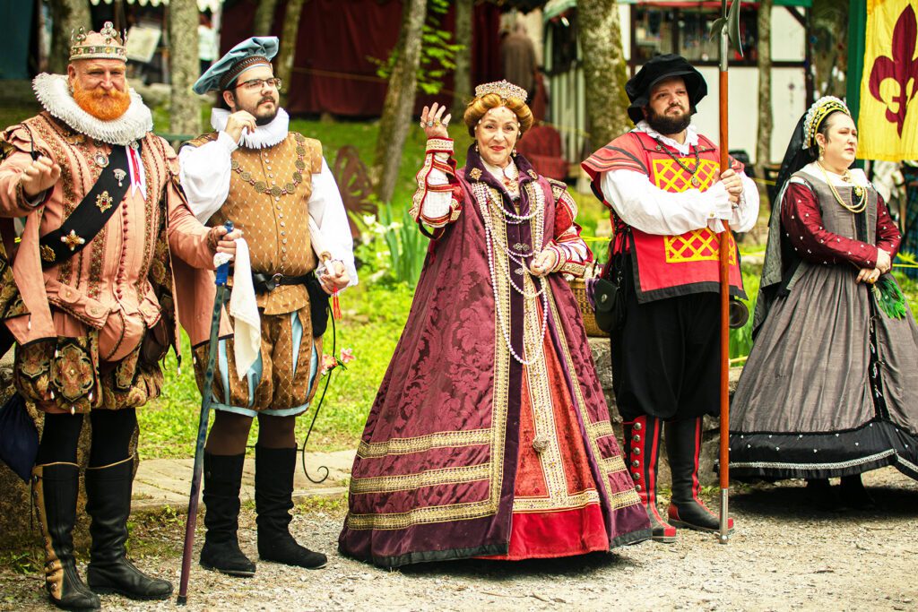 Tennessee Renaissance Festival in Arrington, TN, people dressed in costumes.