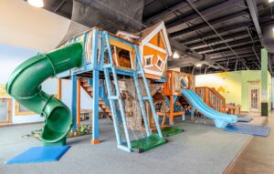 A large indoor playground at the Monkey's Treehouse in Brentwood, TN.