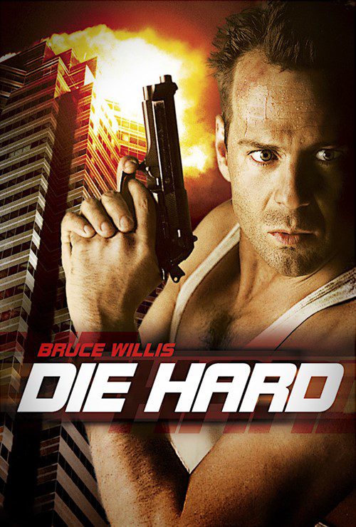 Die Hard movie playing at The Franklin Theatre in downtown Franklin.