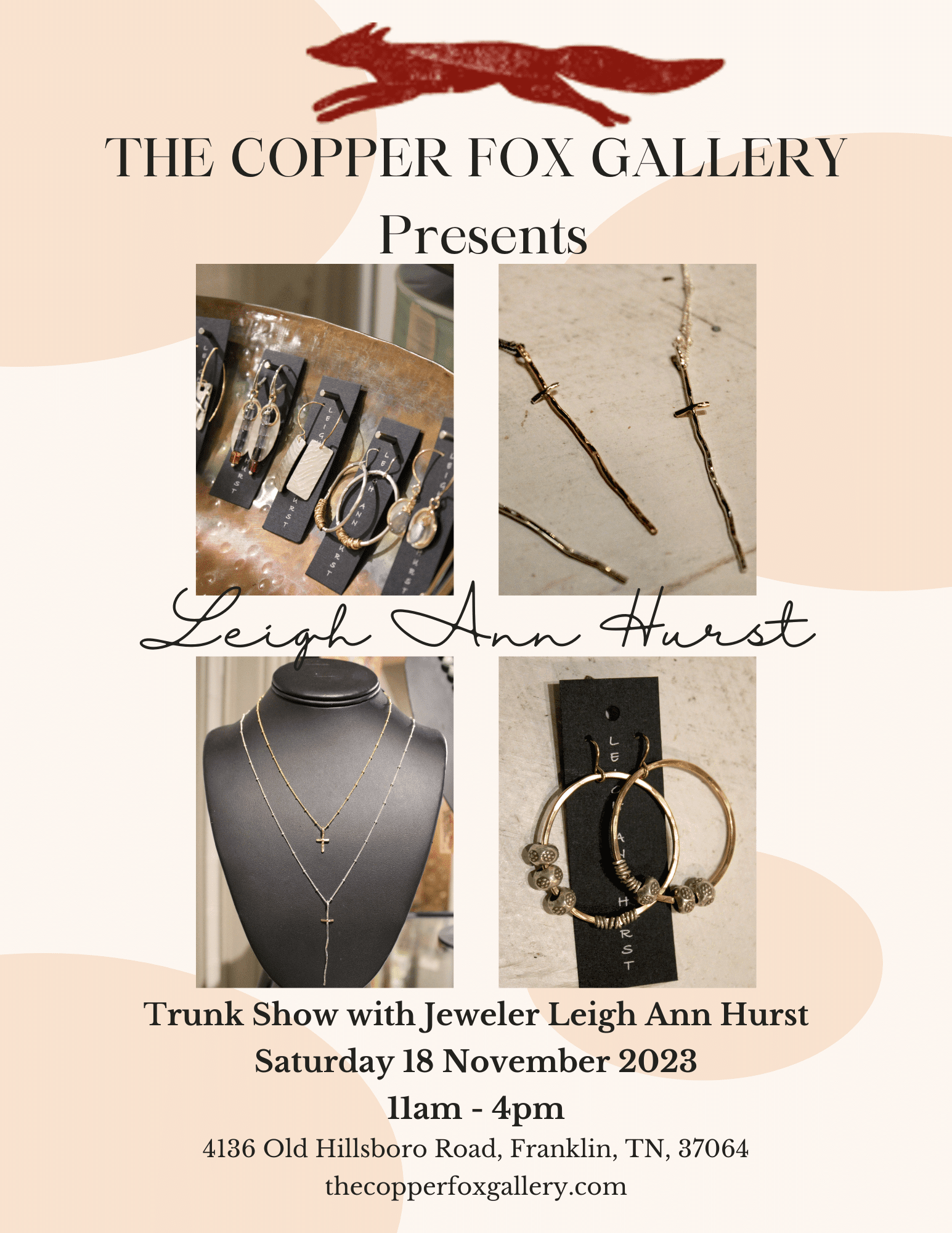 The Copper Fox Gallery Leiper's Fork Presents Leigh Ann Hurst Trunk Show