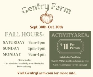 Gentry Farm Franklin TN Fall Hours