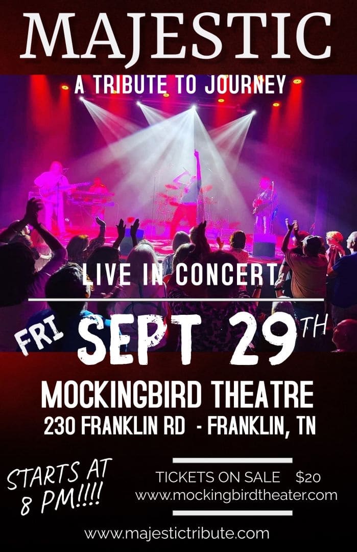 Majestic a Tribute to Journey Downtown Franklin Mockingbird Theater